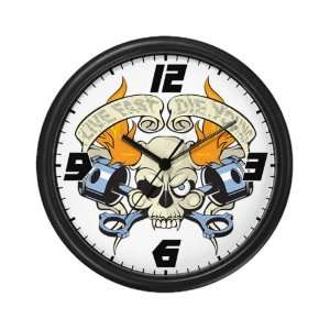  Wall Clock Live Fast Die Young Skull 