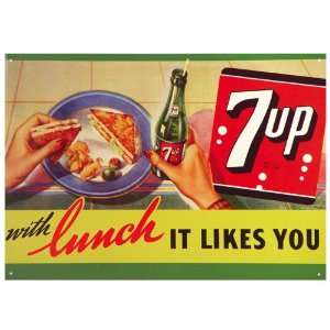   Up Soda With Lunch Likes You Retro Vintage Tin Sign