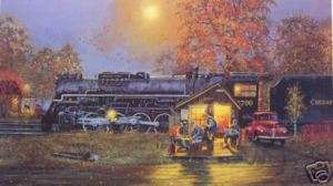 DAVE BARNHOUSE Steam Train print Passing Time  