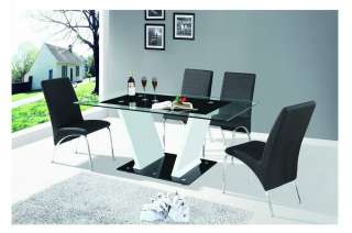   Modern Tempered Dining Room Glass Table and chairs Set ZMFDT250  