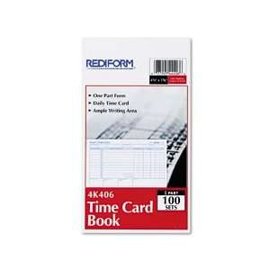  Rediform 4K406 Employee Time Card, Daily, Two Sided, 4 1/4 
