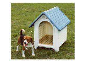 IRIS Plastic Dog House Kennel LGH 1 Green Roof  