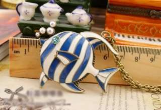   Fashion Vintage Enamel Tropical Fish Pendant Necklace Jewelry  