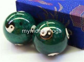 GREEN Chinese Ying Yang Stress Exercise Massage Balls  