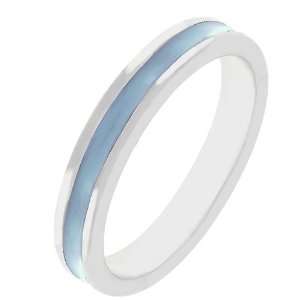  Blue Aqua Enamel Silver Tone Costume Ring (Size 5,6,7,8,9,10) Jewelry