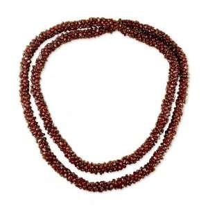  Garnet long beaded necklace, Loves Fortunes Jewelry