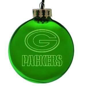  Pack of 2 NFL Green Bay Packers Glass Ball Christmas 