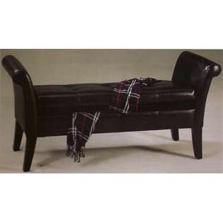 Black vinyl storage bedroom bench with arms  Asia Direct For the Home 
