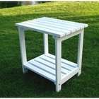 Shine Company 20 Two Tier Rectangular Side Table   White   19.75H x 