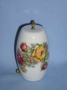 Rose & Yellow Flower Fan & Light Pull Porcelain Decal  