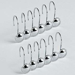 Chrome Beaded Round Shower Curtain Hooks  Essential Home Bed & Bath 