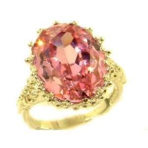   Oval 13ct Synthetic Pink Sapphire Ring   Size 10.5   Finger Sizes 5 to