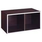Organize It All 2 Section Double Storage Cube   Espresso with Silver 