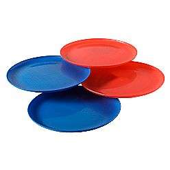 Essential Home 4 Pack Americana Red and Blue Dinner Plates