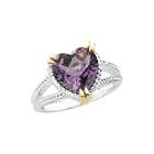   Yellow Gold and Sterling Silver 3 1/3 ct. Heart Shaped Amethyst Ring