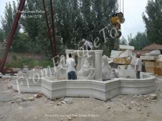 MONUMENTAL NAUTILUS HAND CARVED MARBLE FOUNTAIN  
