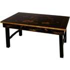   Furniture Tea Table with Foldable Legs in Black and Antique Gold