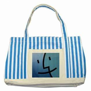 Carsons Collectibles Striped Blue Tote Bag of Apple Mac Laptop Finder