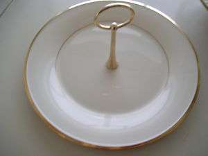 Lenox Fine China Serving Plate With Handle Gold Trim  