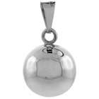   Silver Sterling Silver 13/16 Harmony Ball Pendant, with snake chain