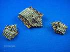 RETRO SIGNED CONTINENTAL BROOCH & CLIPON EARRINGS SET