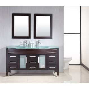 MTD Vanities Modern Oak Wood Double Bathroom Vanity Set W/ Mirror and 