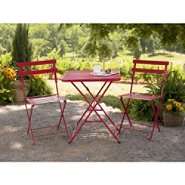 Garden Oasis French Bistro Steel Chair   Red 