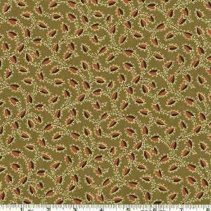  45 Wide Mid Century Modern Leaves Loden Fabric By The 