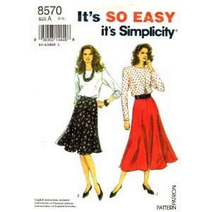 Simplicity 8570 Sewing Pattern Gored Skirt Blouse Size 8 