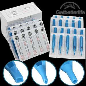 50 Pro Tattoo Disposable Plastic Tips Supply Blue  