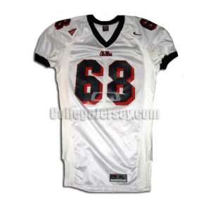  White No. 68 Game Used Ole Miss Nike Football Jersey (SIZE 