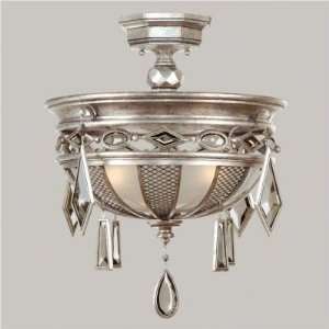  Fine Art Lamps Encased Gems Three Light Semi Flush Mount in Vintage 
