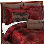   Home 9 Piece Elegant Oversized Comforter Set in Red   Size Queen