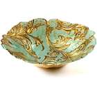  Arda Vanessa Turquise/Brown Gilded Salad Bowl