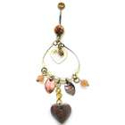     Belly Rings Stainless Steel Heart Belly Ring with Brown CZ