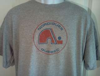Quebec NORDIQUES 1970s Hockey Throwback T Shirt XXL  