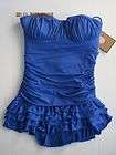 NWT Juicy Couture Softee Ruched Ruffle Swim dress Push Up Underwire 