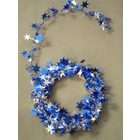   Deco 04519 12 ft. Silver and Royal Blue Star Wire Garland   Pack of 12