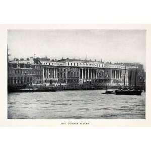  Print Custom House London England Royal Victoria Dock River Boat 