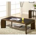 3pc country black oak finish coffee table end table set