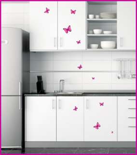 wall decor stickers mural decals art pink butterfly kitchen vinyl