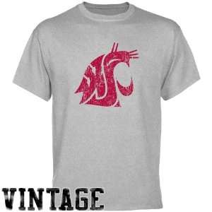  Washington State Cougars Ash Distressed Logo Vintage T 