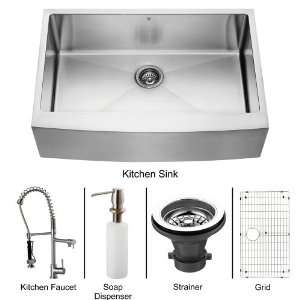  VG15086 Stainless Steel Kitchen Sink and Faucet Combos Single Basin 