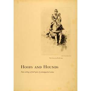  1931 Print Horse Polo Jockeys Fox Hunting Hounds Jumper 