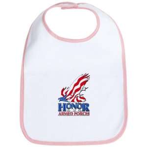  Baby Bib Petal Pink Honor Our Armed Forces US American 