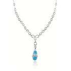 Allurez Diamond and Turquoise Fancy Necklace in 14K White Gold (1.80ct 