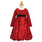 Lito Black Velvet Red Taffeta Flower Girl Christmas Dress 3T