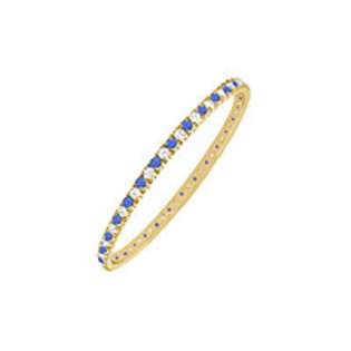 FineJewelryVault Sapphire and Diamond Eternity Bangle  14K Yellow 