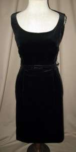 PIAZZA SEMPIONE Black Velvet Sleeveless Slim Dress w/Belt Sz 38/4 US 