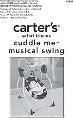 Carters Cuddle Me Musical Swing   Safari Friends   Carters   Babies 